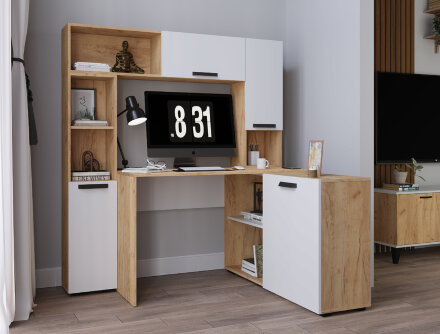 Уголок школьника Квартет-13, Дуб крафт золотой/Белый (Комплект 1) 