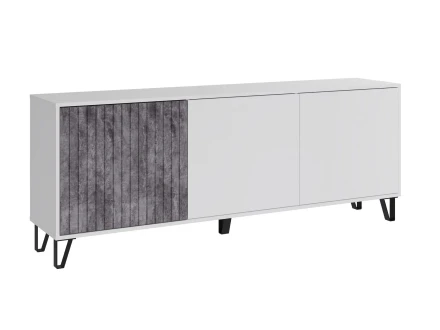 Тумба ТВ Ливерпуль, белый/бетон темный 