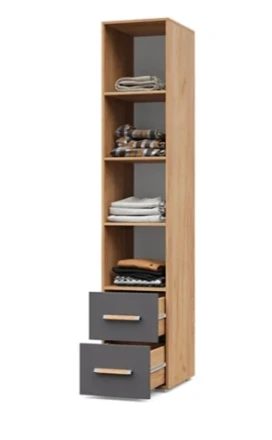 Пенал с ящиками Виора, Золотой дуб/графит  